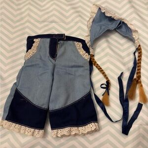 CPK Play Along Blue Denim w/Lace Trim pants and Hair Piece
